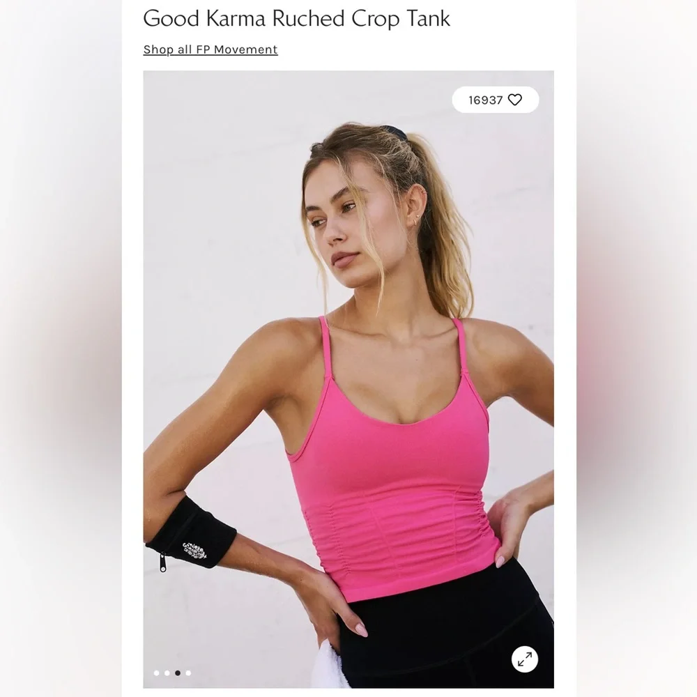 NWOT Free People Good Karma Ruched crop tank